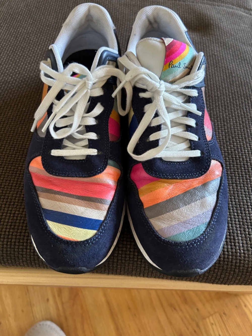 Paul Smith Swirl 'Ware' multi stripe leather trainers sneakers EU 39